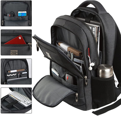 Laptop Backpack,Business Travel anti Theft Slim Durable Laptops Backpack,Water Resistant College Computer Bag for Women & Men Fits 15.6 Inch Laptop and Notebook - Black